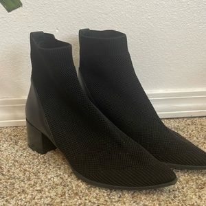 Everlane Knit Leather Trim Glove Booties Black Size 7.5 stretchable
